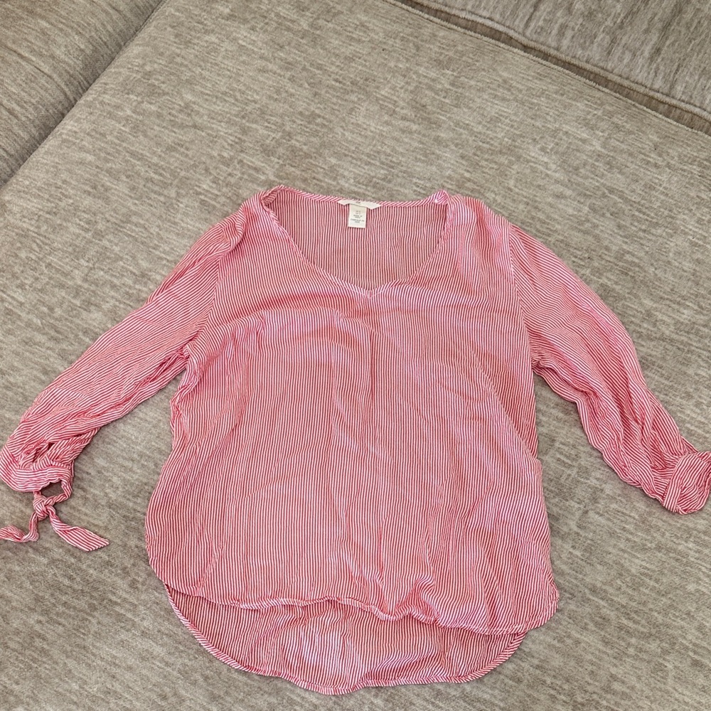 H&M Pink Striped Blouse